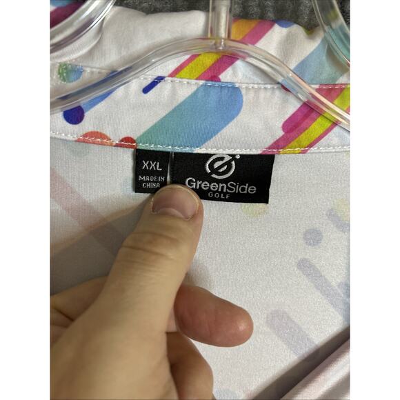 Green Side Golf Mens Performance Polo Shirt Size XXL Multi Color Short Sleeve - Picture 3 of 6